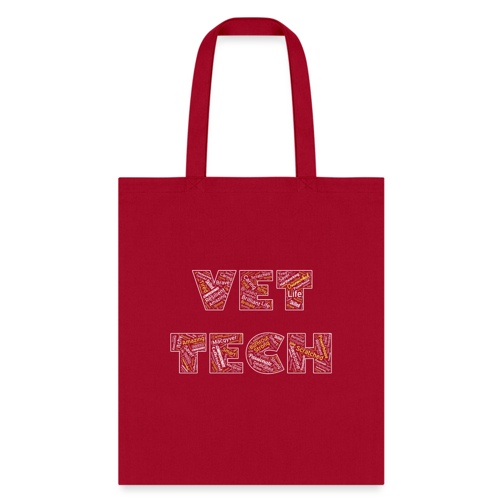 Vet Tech Typography Tote Bag-Tote Bag | Q-Tees Q800-I love Veterinary