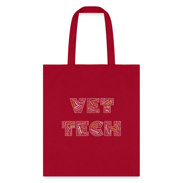 Vet Tech Typography Tote Bag-Tote Bag | Q-Tees Q800-I love Veterinary