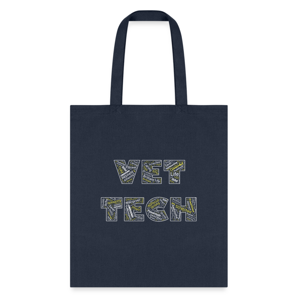 Vet Tech Typography Tote Bag-Tote Bag | Q-Tees Q800-I love Veterinary