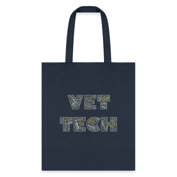 Vet Tech Typography Tote Bag-Tote Bag | Q-Tees Q800-I love Veterinary