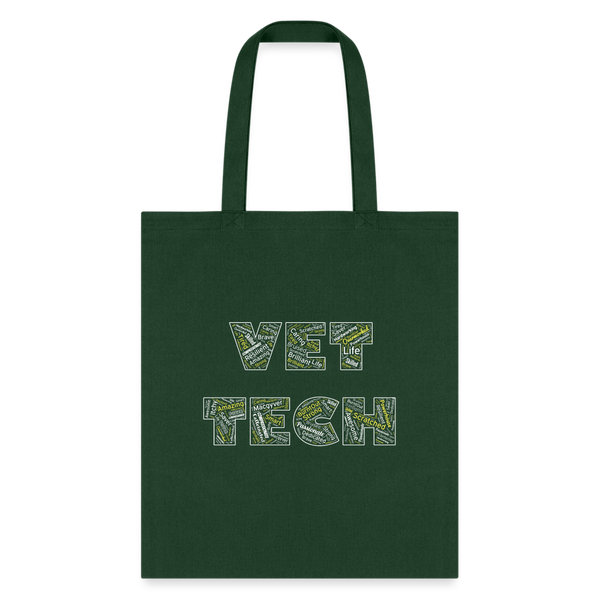 Vet Tech Typography Tote Bag-Tote Bag | Q-Tees Q800-I love Veterinary