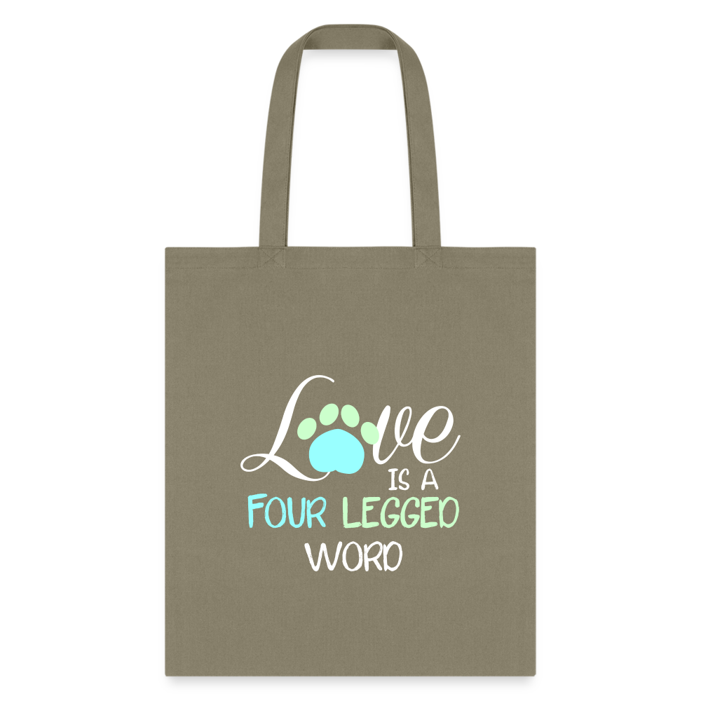 Love is four legged word Tote Bag-Tote Bag | Q-Tees Q800-I love Veterinary