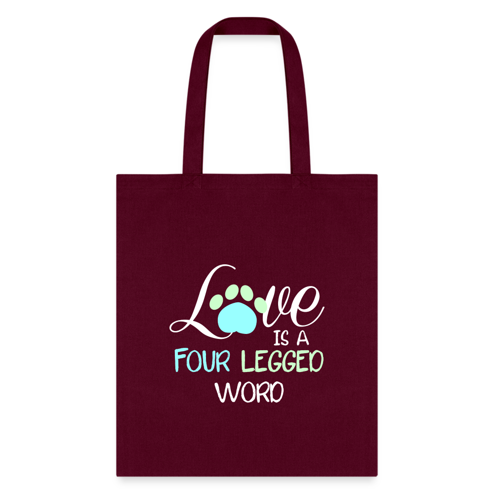 Love is four legged word Tote Bag-Tote Bag | Q-Tees Q800-I love Veterinary