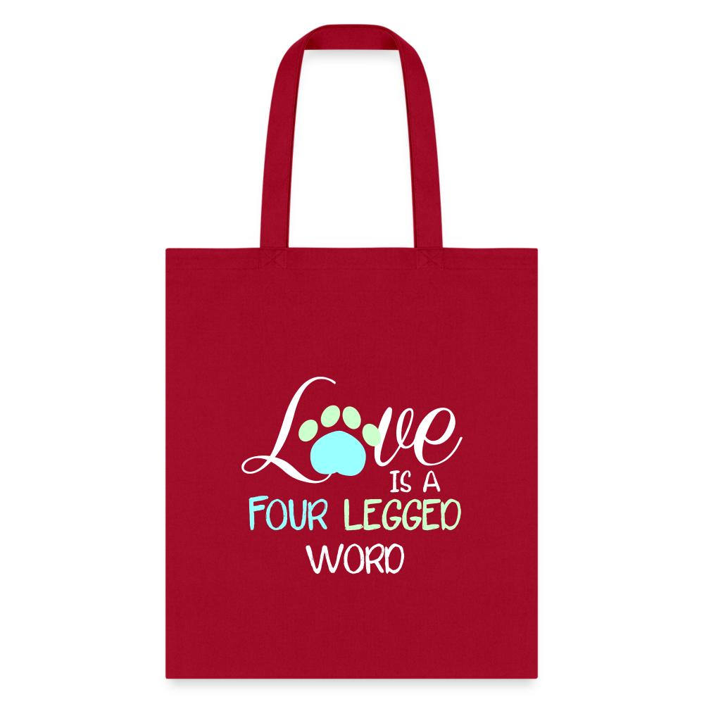 Love is four legged word Tote Bag-Tote Bag | Q-Tees Q800-I love Veterinary