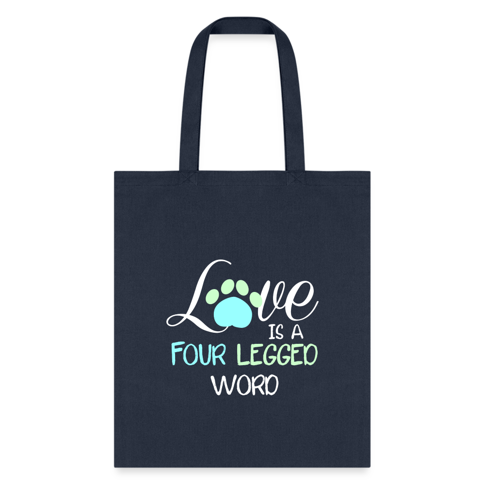 Love is four legged word Tote Bag-Tote Bag | Q-Tees Q800-I love Veterinary