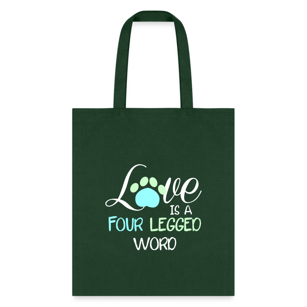 Love is four legged word Tote Bag-Tote Bag | Q-Tees Q800-I love Veterinary