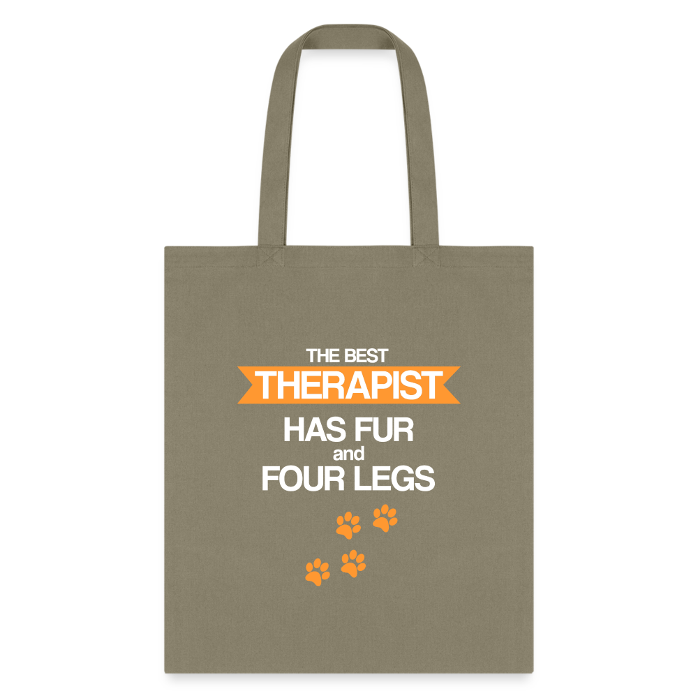 The best therapist has fur and four legs Tote Bag-Tote Bag | Q-Tees Q800-I love Veterinary