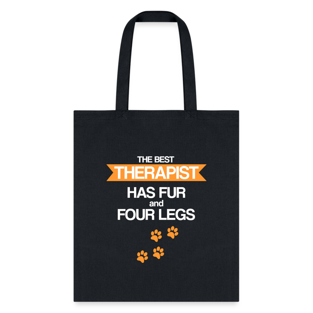 The best therapist has fur and four legs Tote Bag-Tote Bag | Q-Tees Q800-I love Veterinary