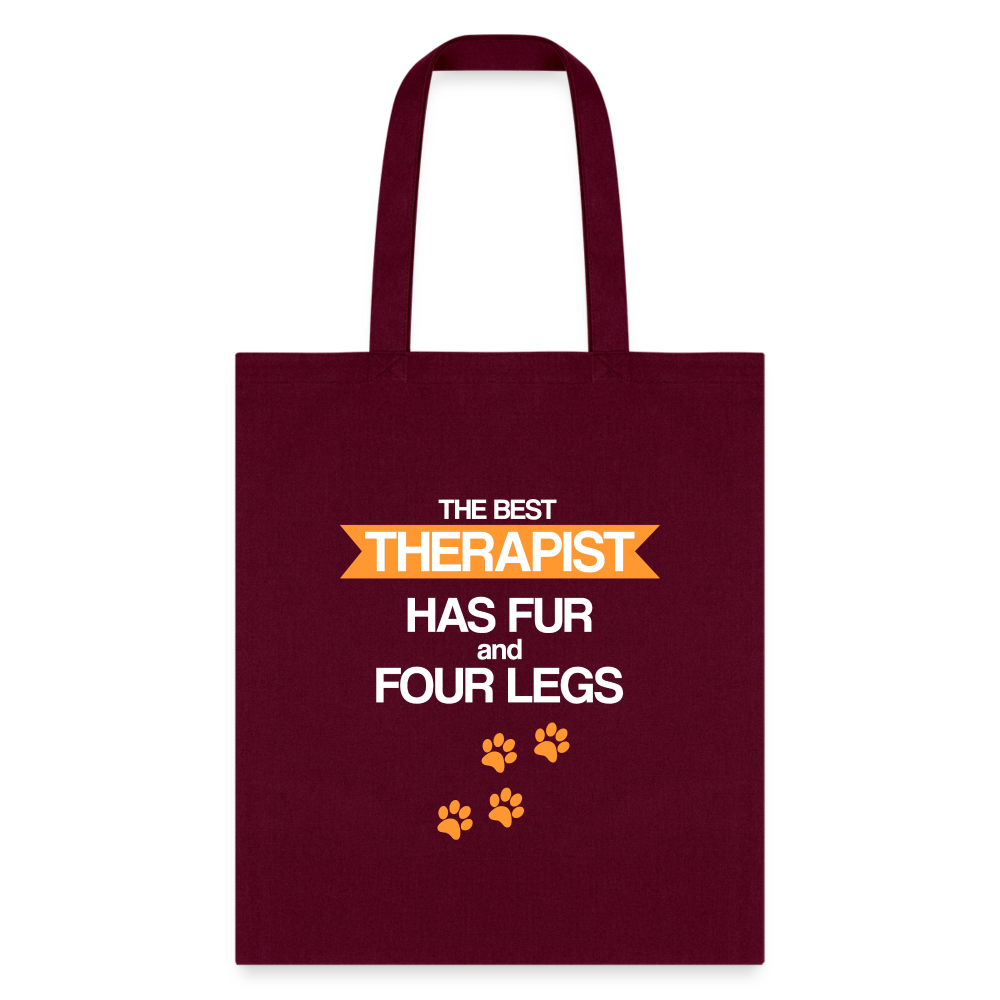 The best therapist has fur and four legs Tote Bag-Tote Bag | Q-Tees Q800-I love Veterinary