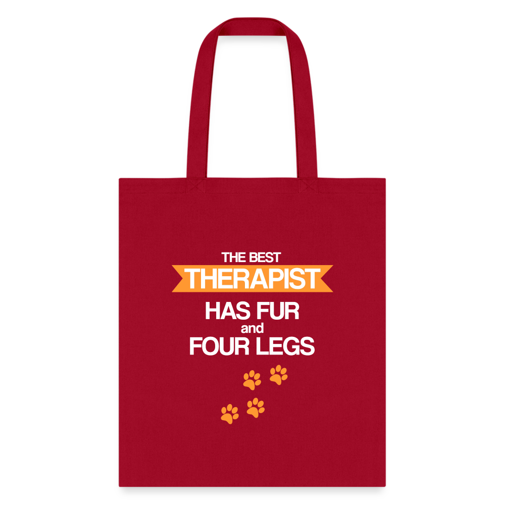 The best therapist has fur and four legs Tote Bag-Tote Bag | Q-Tees Q800-I love Veterinary