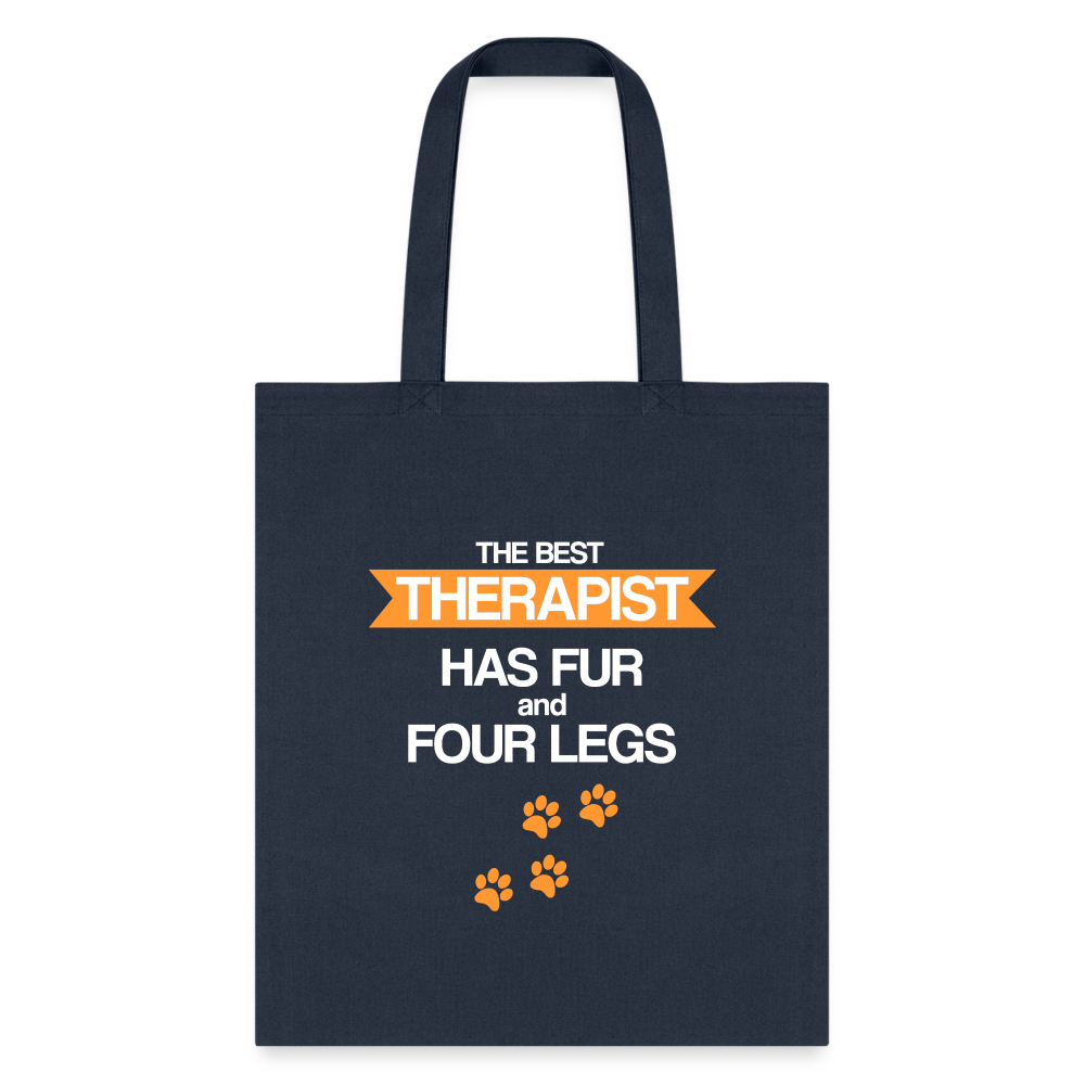 The best therapist has fur and four legs Tote Bag-Tote Bag | Q-Tees Q800-I love Veterinary