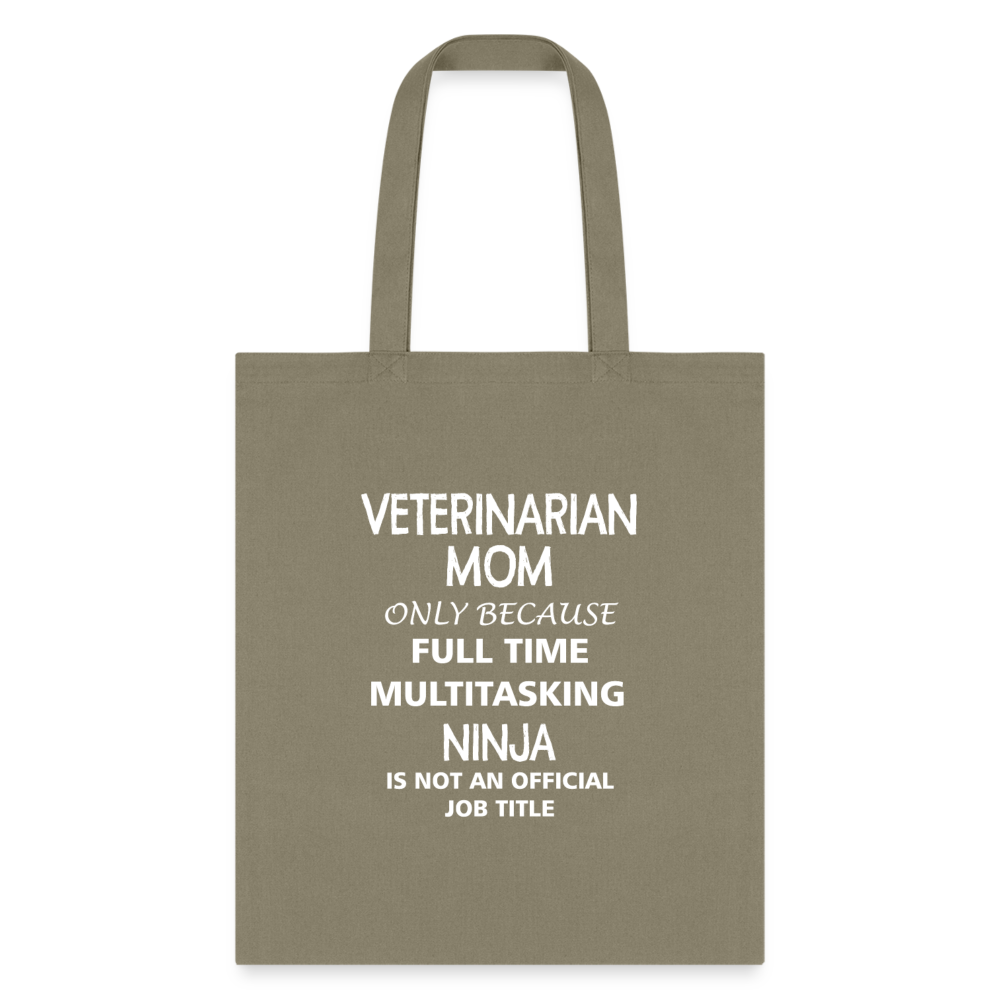 Veterinarian Mom Ninja Cotton Tote Bag-Tote Bag | Q-Tees Q800-I love Veterinary