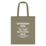 Veterinarian Mom Ninja Cotton Tote Bag-Tote Bag | Q-Tees Q800-I love Veterinary