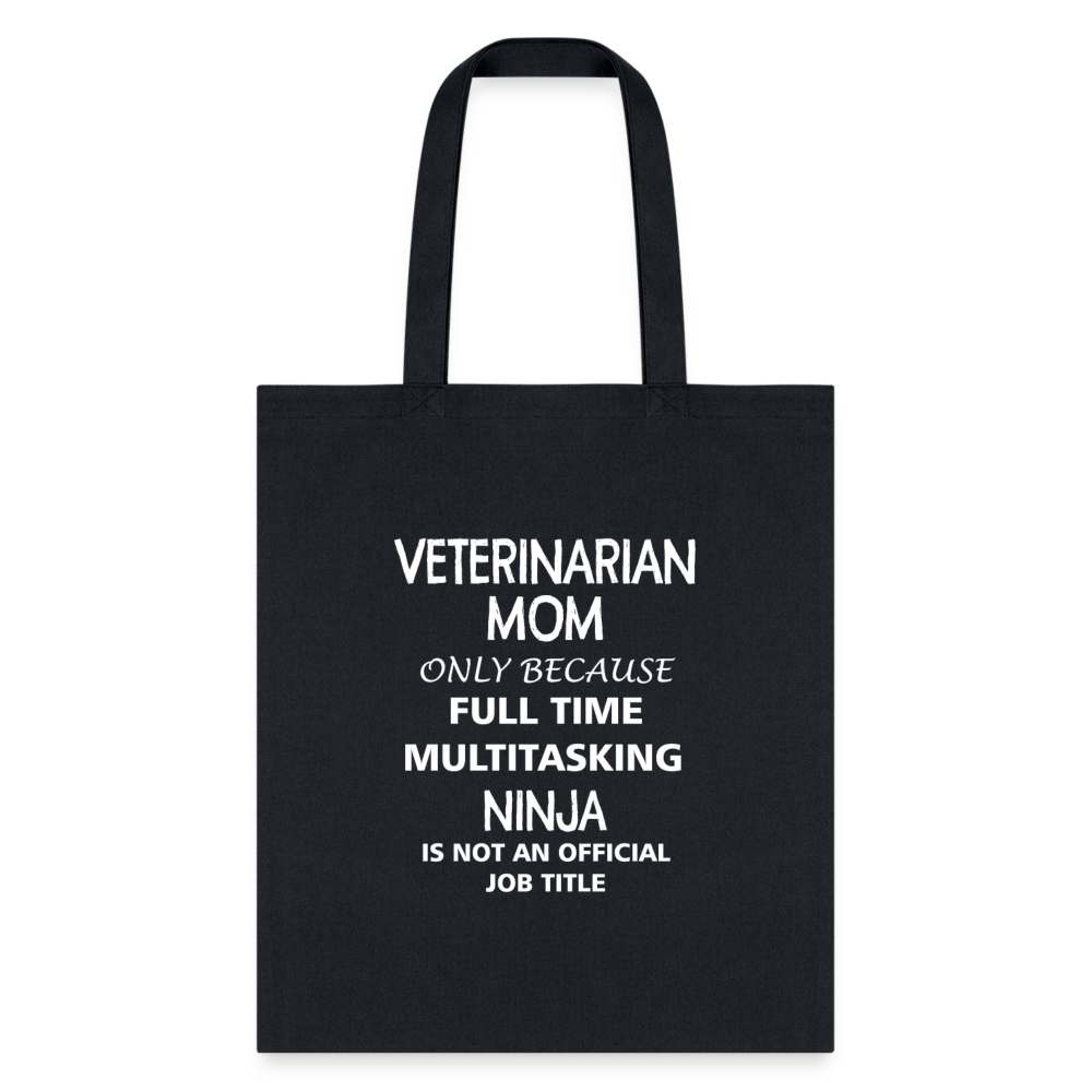 Veterinarian Mom Ninja Cotton Tote Bag-Tote Bag | Q-Tees Q800-I love Veterinary