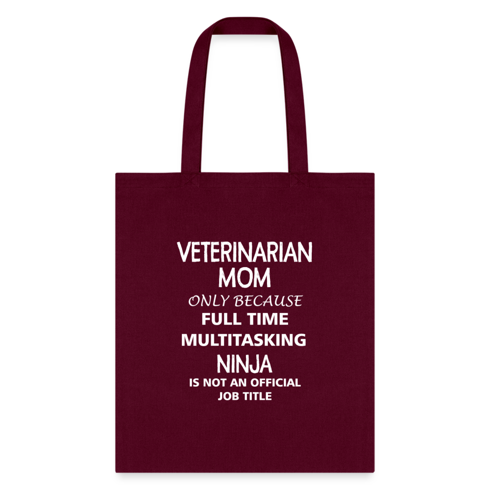 Veterinarian Mom Ninja Cotton Tote Bag-Tote Bag | Q-Tees Q800-I love Veterinary