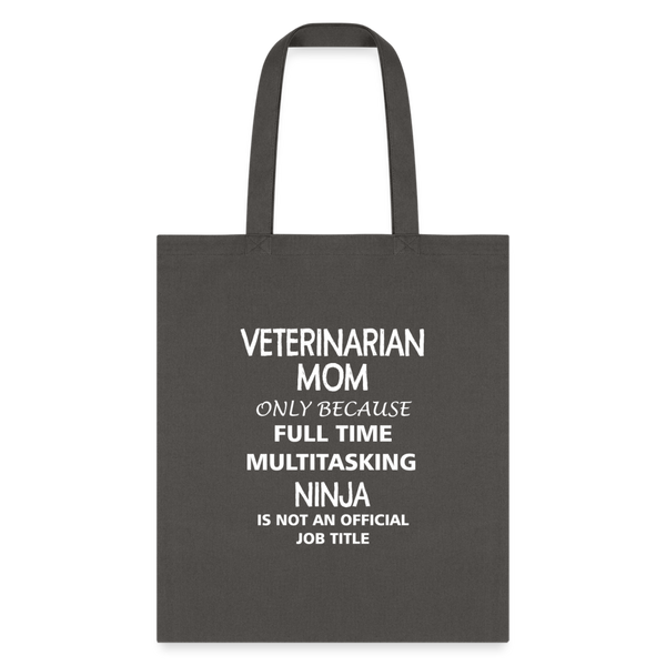 Veterinarian Mom Ninja Cotton Tote Bag-Tote Bag | Q-Tees Q800-I love Veterinary