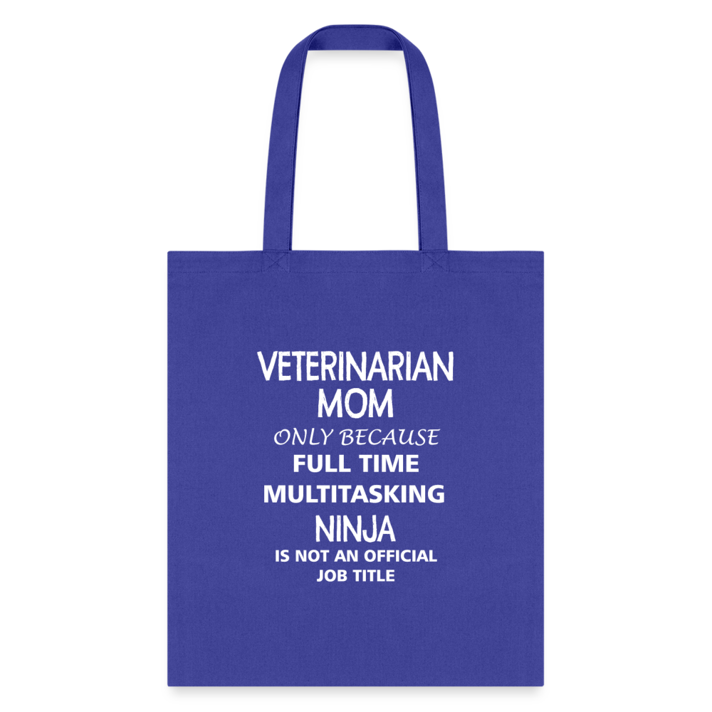 Veterinarian Mom Ninja Cotton Tote Bag-Tote Bag | Q-Tees Q800-I love Veterinary