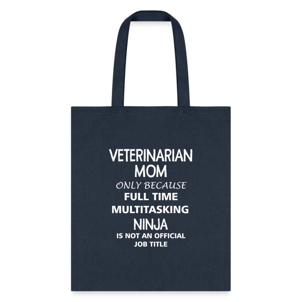 Veterinarian Mom Ninja Cotton Tote Bag-Tote Bag | Q-Tees Q800-I love Veterinary