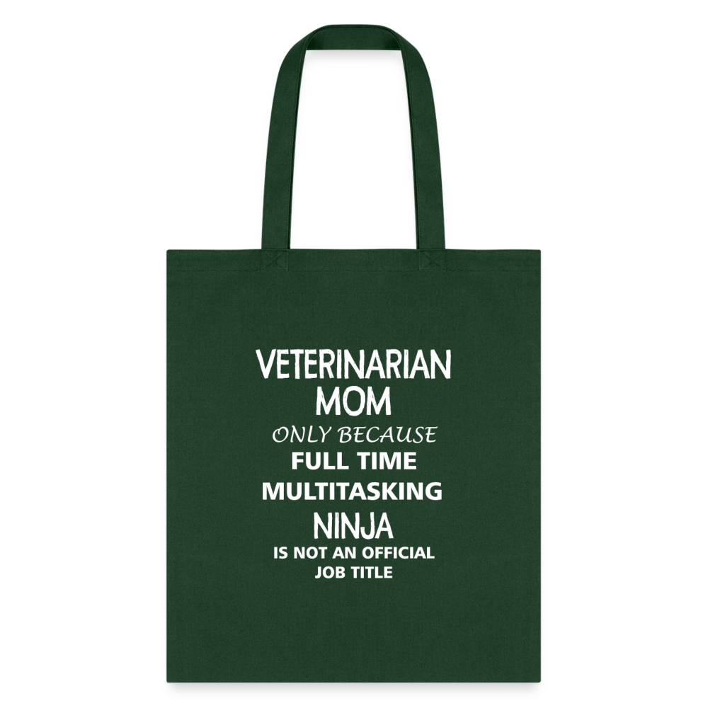 Veterinarian Mom Ninja Cotton Tote Bag-Tote Bag | Q-Tees Q800-I love Veterinary