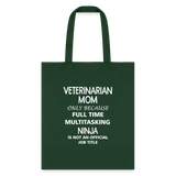 Veterinarian Mom Ninja Cotton Tote Bag-Tote Bag | Q-Tees Q800-I love Veterinary