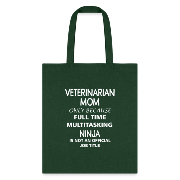 Veterinarian Mom Ninja Cotton Tote Bag-Tote Bag | Q-Tees Q800-I love Veterinary