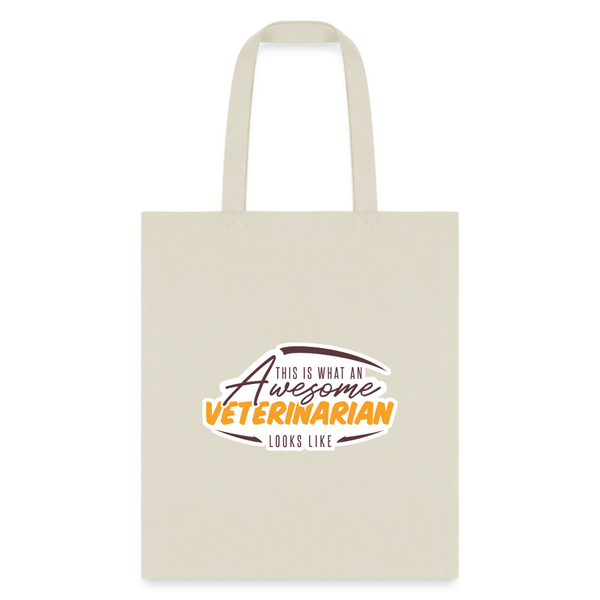 This is what an AWESOME veterinarian looks like Cotton Tote Bag-Tote Bag | Q-Tees Q800-I love Veterinary