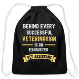 Exhausted Vet Assistant Cotton Drawstring Bag-Cotton Drawstring Bag | Q-Tees Q4500-I love Veterinary