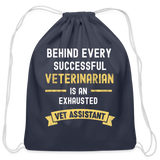 Exhausted Vet Assistant Cotton Drawstring Bag-Cotton Drawstring Bag | Q-Tees Q4500-I love Veterinary