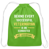 Exhausted Vet Assistant Cotton Drawstring Bag-Cotton Drawstring Bag | Q-Tees Q4500-I love Veterinary