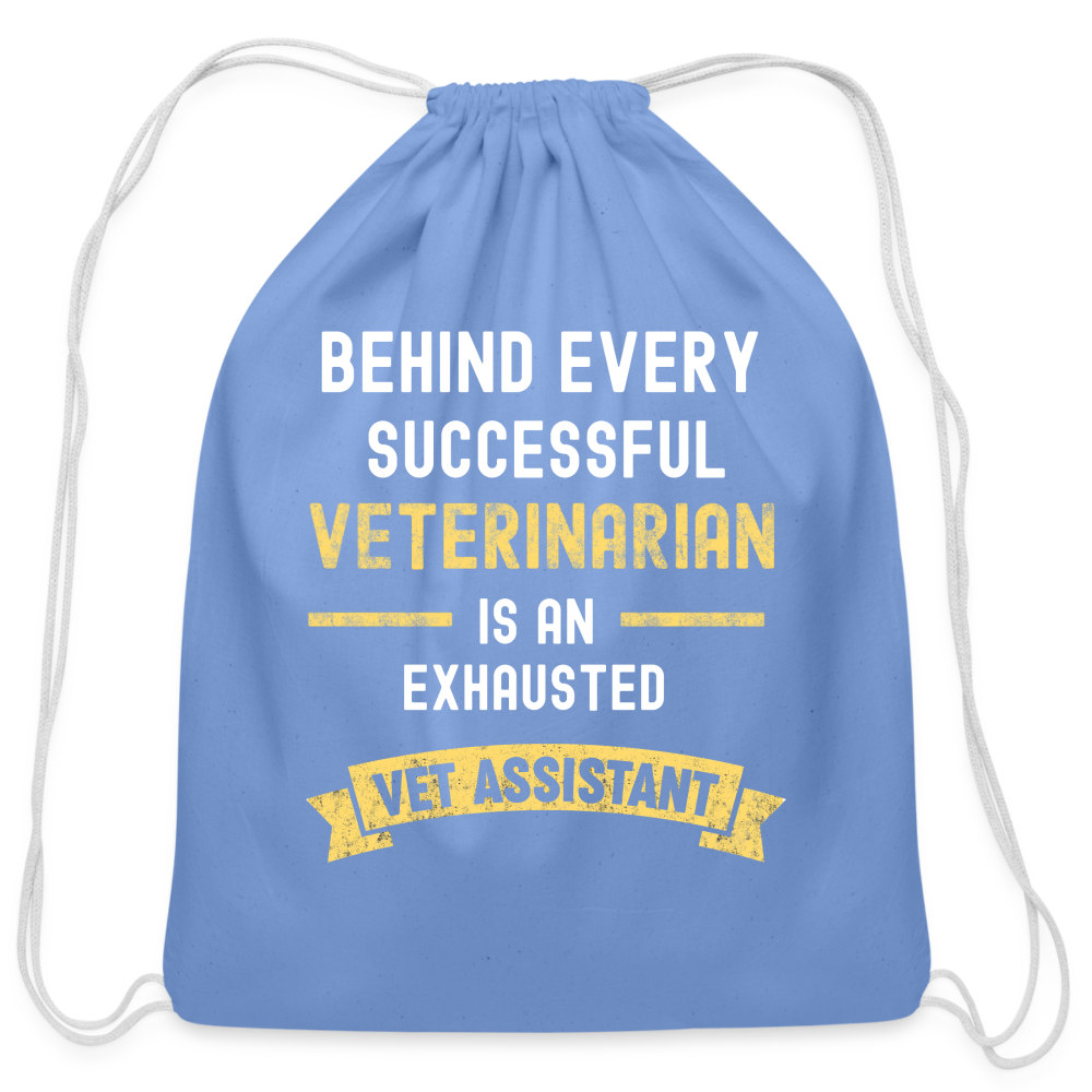 Exhausted Vet Assistant Cotton Drawstring Bag-Cotton Drawstring Bag | Q-Tees Q4500-I love Veterinary