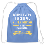 Exhausted Vet Assistant Cotton Drawstring Bag-Cotton Drawstring Bag | Q-Tees Q4500-I love Veterinary