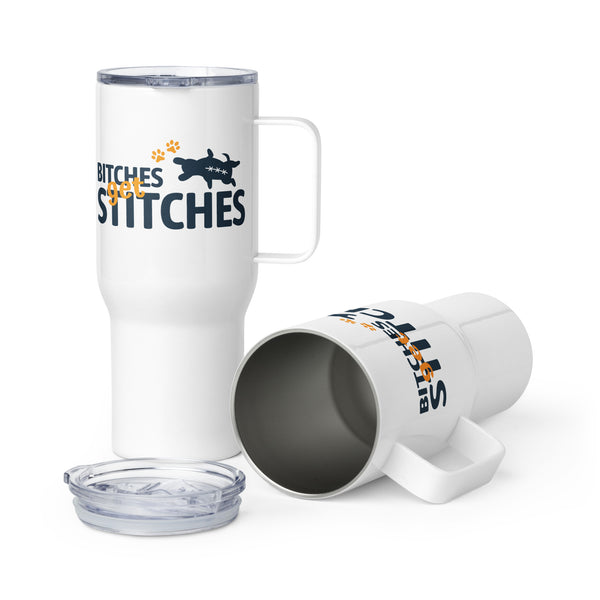 Bitches Get Stiches Funny Travel mug with a handle-Travel Mug with a Handle-I love Veterinary