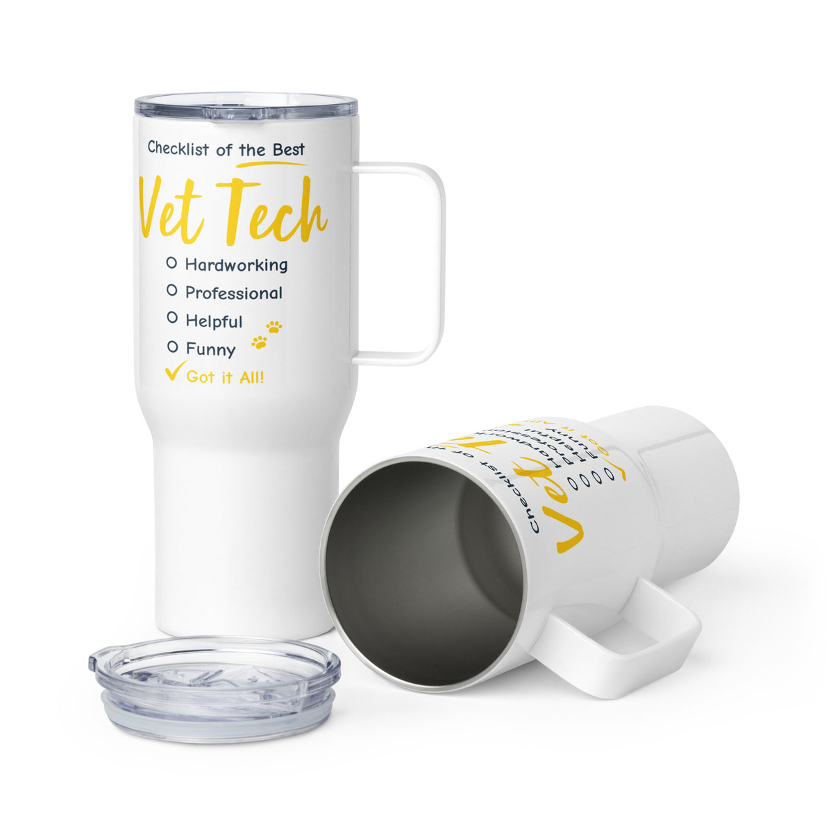 Checklist of the best Vet Tech Travel mug with a handle-Travel Mug with a Handle-I love Veterinary