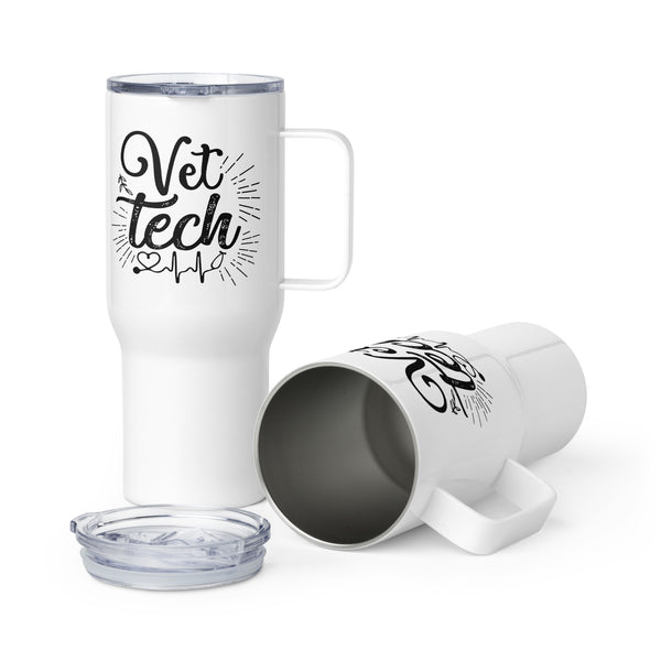 Vet Tech Stethoscope Pulse Travel mug with a handle-I love Veterinary