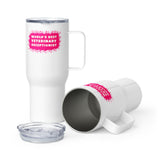 World's best veterinary receptionist color splash Travel Mug With a Handle-I love Veterinary