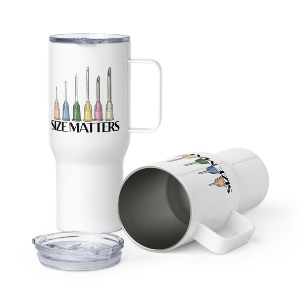 Size Matters Travel Mug With a Handle-I love Veterinary
