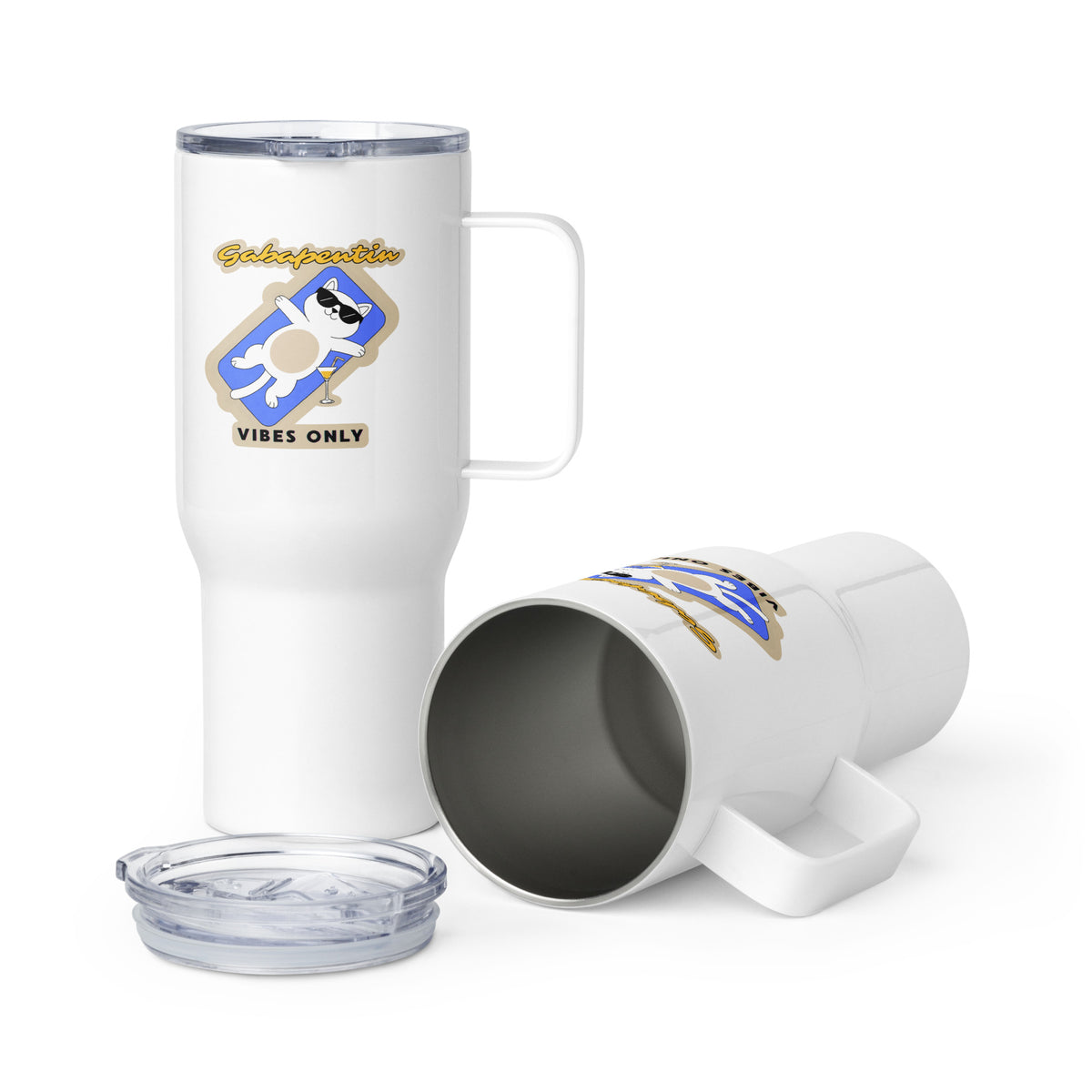 Gabapentin vibes only Travel Mug With a Handle-I love Veterinary