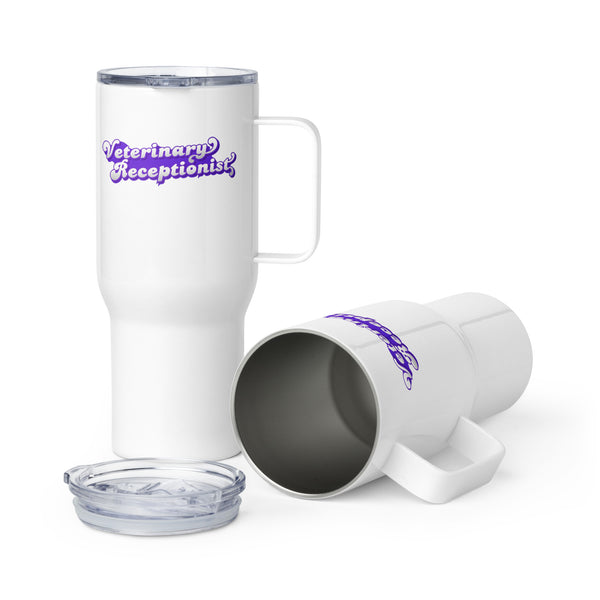 Veterinary Receptionist Travel Mug With a Handle-I love Veterinary