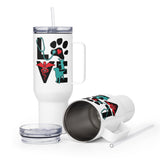 Veterinary Love cat and dog Travel mug with a handle-Travel Mug with a Handle-I love Veterinary