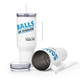 Balls are overrated Travel mug with a handle-Travel Mug with a Handle-I love Veterinary