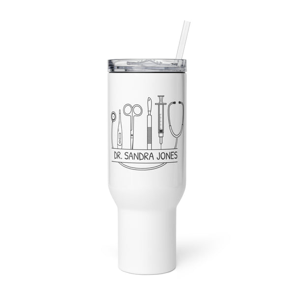 Personalized Instruments Travel mug with a handle-Travel Mug with a Handle-I love Veterinary