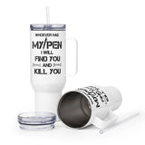 My Pen Joke Travel mug with a handle-Travel Mug with a Handle-I love Veterinary