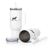 Horse pulse Travel mug with a handle-Travel Mug with a Handle-I love Veterinary