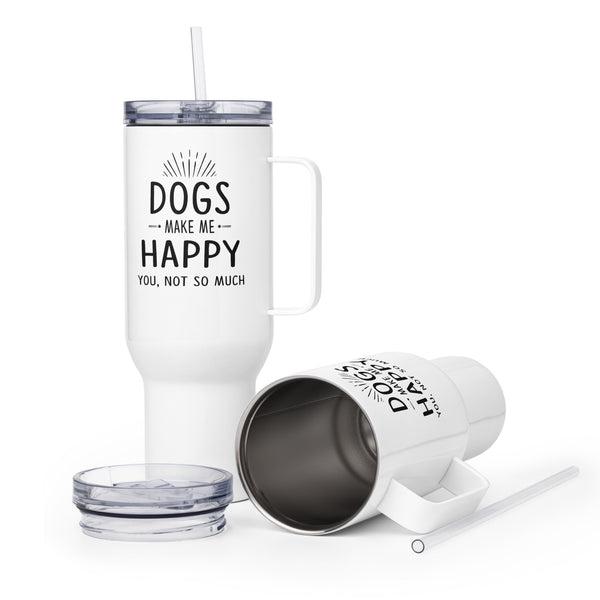 Dogs make me happy you, not so much Travel mug with a handle-Travel Mug with a Handle-I love Veterinary