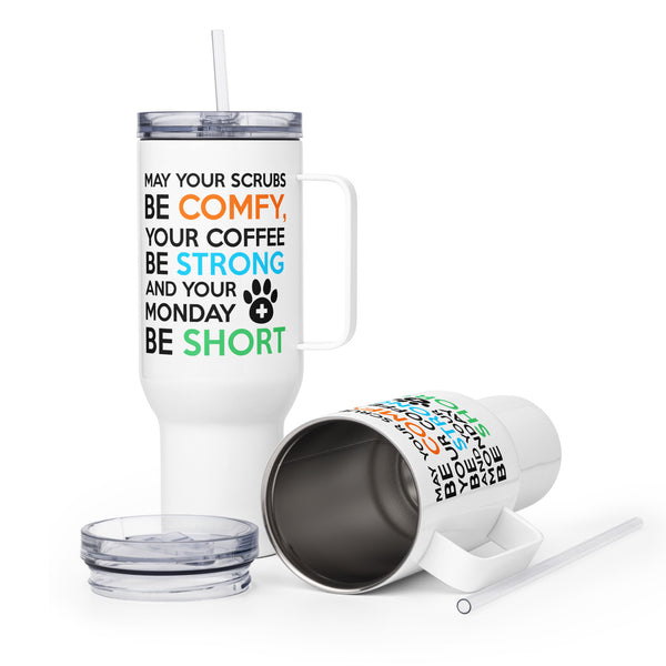 Veterinary Monday Prayer Travel mug with a handle-Travel Mug with a Handle-I love Veterinary