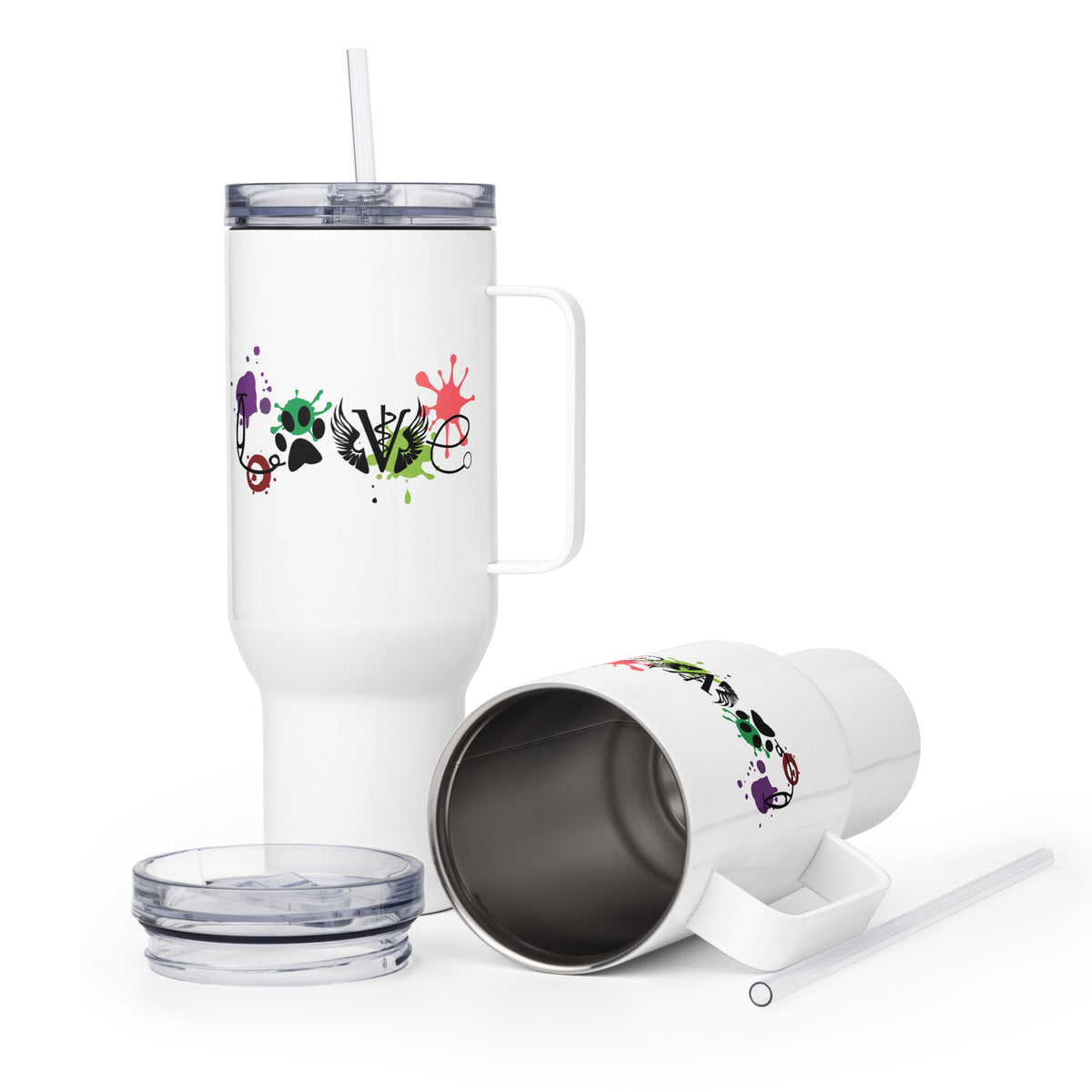 Love Veterinary Travel mug with a handle-Travel Mug with a Handle-I love Veterinary