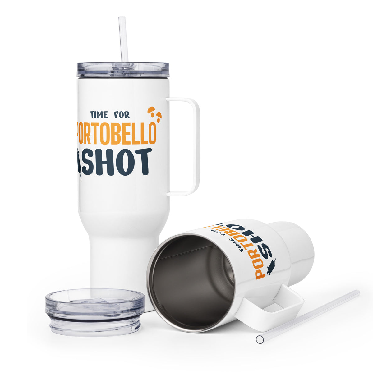 Time for Portobello Shot Travel mug with a handle-Travel Mug with a Handle-I love Veterinary