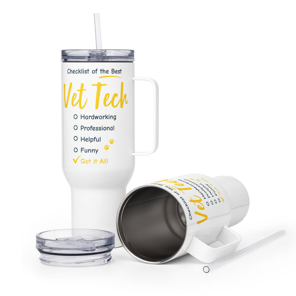 Checklist of the best Vet Tech Travel mug with a handle-Travel Mug with a Handle-I love Veterinary