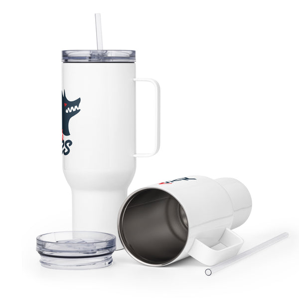 My Spirit Animal Has Rabies Travel mug with a handle-Travel Mug with a Handle-I love Veterinary