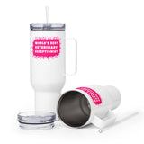 World's best veterinary receptionist color splash Travel Mug With a Handle-I love Veterinary